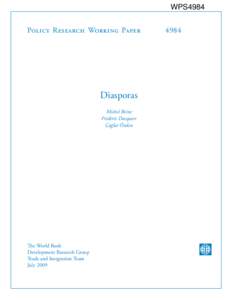 WPS4984 Policy Research Working Paper Diasporas Michel Beine Frédéric Docquier