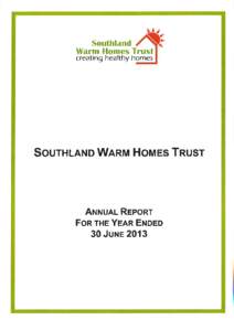 l Southland Warm Homes Trust creating healthy homes  SoUTHLANo WIRM HOMES TNUST