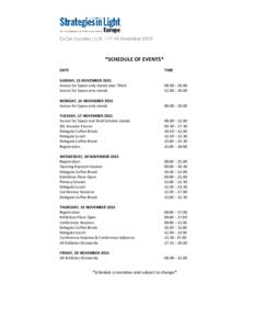 Avionics 2009 Schedule of Events