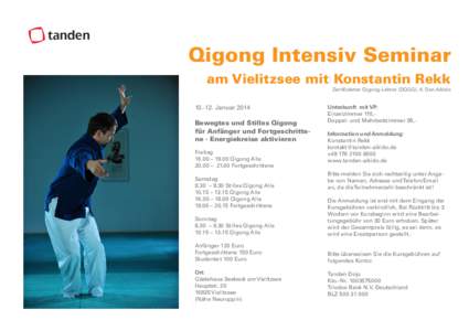 tanden  Qigong Intensiv Seminar