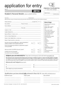 Data Protection Act / Classification of ethnicity in the United Kingdom / Information privacy / Caregiver / Education / Family / General Certificate of Secondary Education