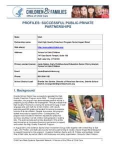 Utah High Quality Preschool Program Social Impact Bond