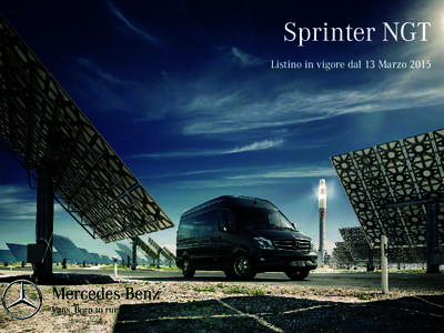 Sprinter NGT Listino in vigore dal 13 Marzo 2015 Indice  Dati tecnici