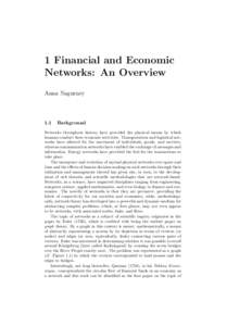 1 Financial and Economic Networks: An Overview Anna Nagurney 1.1