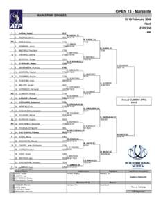 OPEN 13 - Marseille MAIN DRAW SINGLES[removed]February 2006