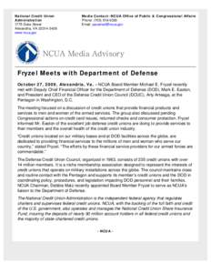 Fryzel Meets with Department of Defense