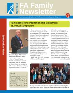 May[removed]FA Family Newsletter A semi-annual publication of the Fanconi Anemia Research Fund, Inc.