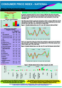 CONSUMER PRICE INDEX - NATIONAL Ministry of Planning and National Development Issue 13: January 2008 Overview ( Dec 2007 to Jan 2008)