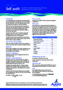 Fact sheet  Self audit a guide to calculating business electricity operating costs for energy tariffs