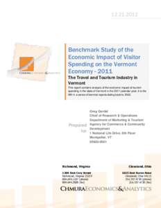 Benchmark Study of the Economic Impact of Visitor Spending on the Vermont Economy