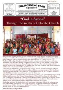 Jaffna Diocese Page 1  “God in Action” Through The Youths of Colombo Church