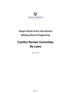 Krieger School of Arts and Sciences Whiting School of Engineering Conflict Review Committee By-Laws January 2016