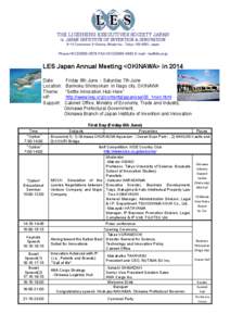 THE LICENSING EXECUTIVES SOCIETY JAPAN c/o JAPAN INSTITUTE OF INVENTION & INNOVATION 9-14,Toranomon 2-Chome, Minato-ku , Tokyo[removed], Japan