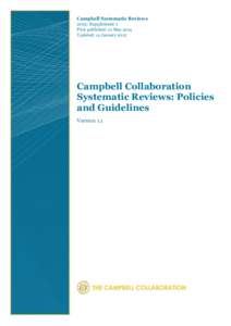 Campbell Systematic Reviews 2015: Supplement 1 First published: 01 May 2014 Updated: 14 JanuaryCampbell Collaboration