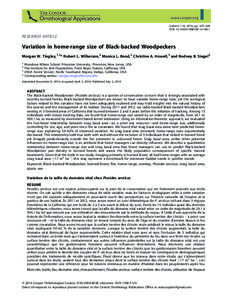 Volume 116, 2014, pp. 325–340 DOI: [removed]CONDOR[removed]RESEARCH ARTICLE  Variation in home-range size of Black-backed Woodpeckers