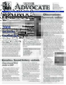 Advocate The FaiR A Publication of the Bering Sea Fishermen’s Association  Fisheries,
