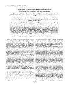 American Journal of Botany 96(8): 1419–[removed]MADS-BOX GENE EXPRESSION AND IMPLICATIONS FOR