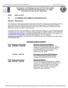 Interagency Coordinating Council on Early Intervention