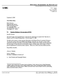 MITCHELL SILBERBERG & KNUPP LLP A LAW PARTNERSHIP INCLUDING PROFESSIONAL CORPORATIONS Steven J. Metalitz Partner[removed]Phone[removed]Fax