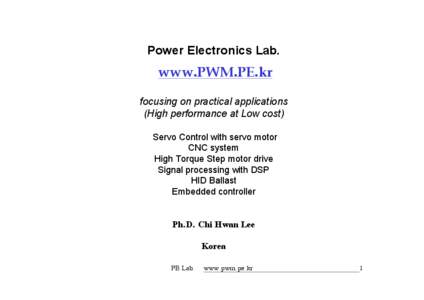 Power Electronics Lab.  www.PWM.PE.kr