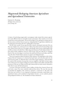 Megatrends Reshaping American Agriculture and Agricultural Universities Steven G. Pueppke Michigan State University East Lansing, MI