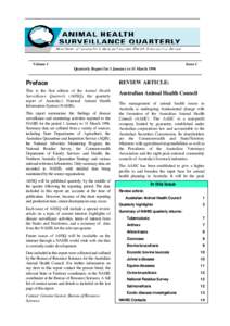 Volume 1  Issue 1 Quarterly Report for 1 January to 31 March[removed]Preface