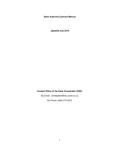 Legal documents / Government procurement in the United States / Contract / New York state public-benefit corporations / Construction / Government / Contract law / Law / United States administrative law