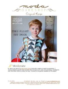 Hi, there! Lisa Calle of {Vintage Modern Quilts} here with a simple art smock for preschoolers. I recently helped my parents clean out their attic and came across some of my old things, including the cute little smock I 