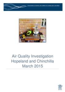 Air Quality Investigation Hopeland and Chinchilla March 2015