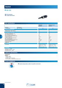 Sealed  ➜ 83 123 ■ IP 66 protection ■ Compact dimensions