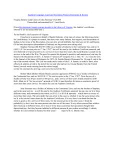 Southern Campaign American Revolution Pension Statements & Rosters Virginia Bounty-Land Claim of John Freeman VAS1444 Transcribed and annotated by C. Leon Harris [From Revolutionary bounty-warrant records in the Library 