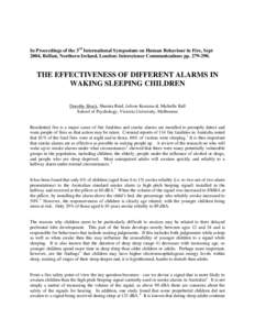 The Effectiveness of New Voice Alarms in Waking Sleeping Children