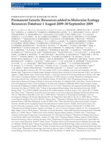 Molecular Ecology Resources, 232–236  doi: j02796.x PERMANENT GENETIC RESOURCES NOTE