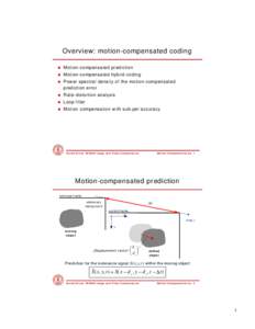 Video compression / Videotelephony / Fourier analysis / Motion compensation / Fourier transform / Vector space / H.263 / Omega / Algebra / Mathematics / Linear algebra