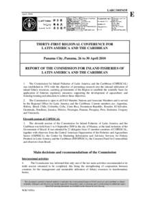 LARC/10/INF/8 April 2010 THIRTY-FIRST REGIONAL CONFERENCE FOR LATIN AMERICA AND THE CARIBBEAN Panama City, Panama, 26 to 30 April 2010