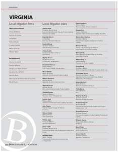 VIRGINIA  VIRGINIA Local litigation firms  Local litigation stars