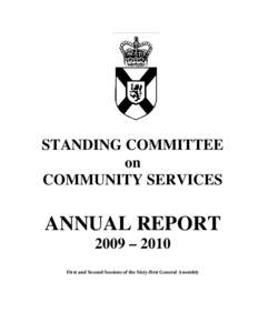 STANDING COMMITTEE on COMMUNITY SERVICES ANNUAL REPORT 2009 – 2010