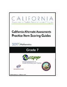 CAA Practice Test Scoring Guide—Grade 7 Mathematics