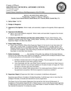 County of Placer GRANITE BAY MUNICIPAL ADVISORY COUNCIL 175 Fulweiler Avenue Auburn, CA[removed]County Contact: Linda Brown, Field Representative[removed]