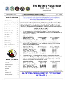 The Retiree Newsletter (USCG—NOAA—PHS) “Semper Paratus” January-March 2015