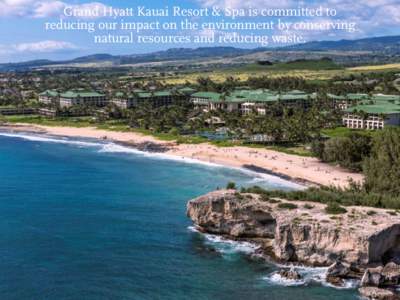 Grand Hyatt Kauai Resort & Spa is committed to reducing our impact on the environment by conserving natural resources and reducing waste. LED light bulbs improve lighting
