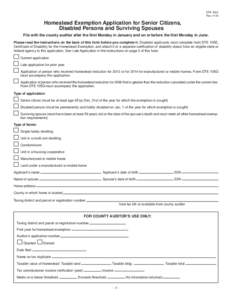 Reset Form  DTE 105A Rev[removed]Homestead Exemption Application for Senior Citizens,