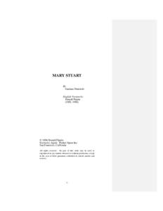 MARY STUART By Gaetano Donizetti English Version by Donald Pippin (1985, 1996)