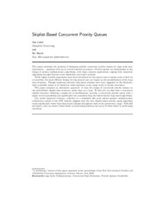 Skiplist-Based Concurrent Priority Queues Itay Lotan Stanford University