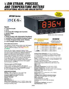 1⁄8 din Strain, Process, and Temperature Meters