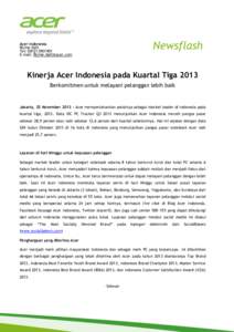 Newsflash  Acer Indonesia Richie Daft Tel: [removed]E-mail: [removed]
