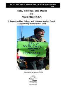 HATE, VIOLENCE, AND DEATH ON MAIN STREET USA 2008 Hate, Violence, and Death on Main Street USA