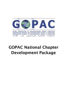 GOPAC National Chapter Development Package Table of contents  Development Package