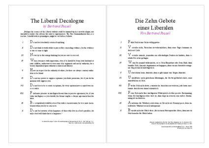 The Liberal Decalogue  Die Zehn Gebote