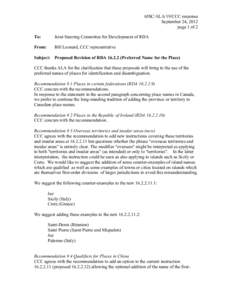 6JSC/ALA/19/CCC response September 24, 2012 page 1 of 2 To:  Joint Steering Committee for Development of RDA